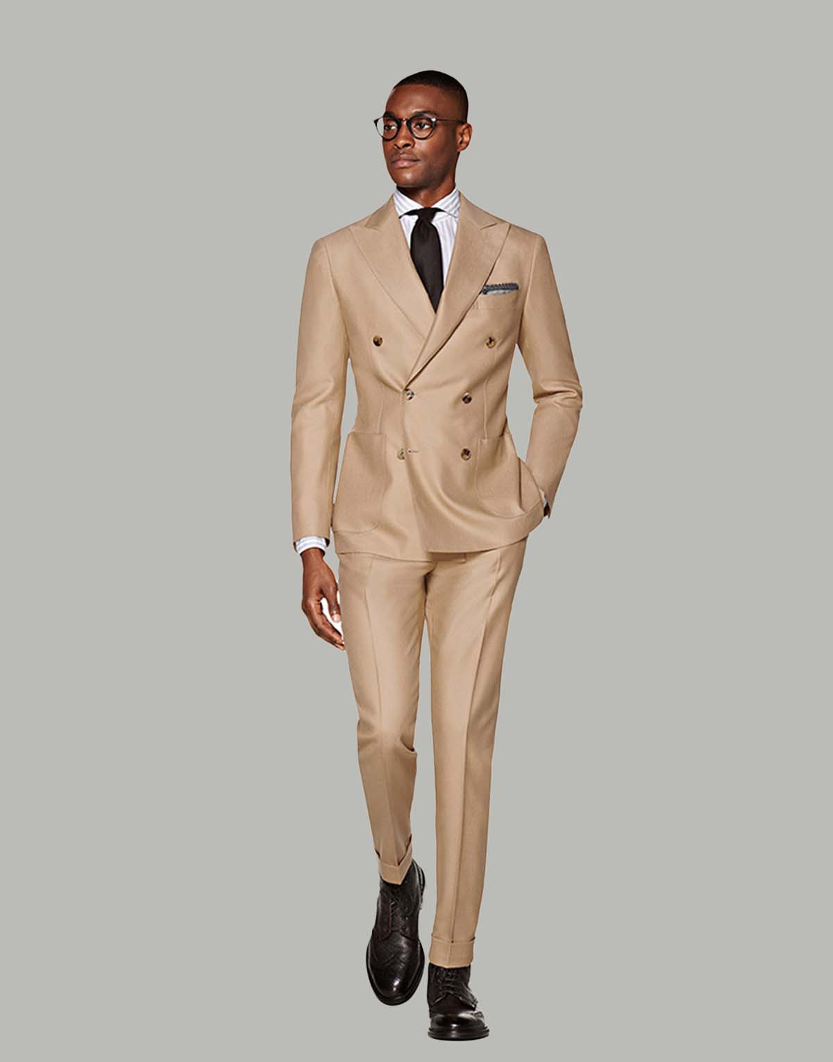 Custom Double-Breasted Wool Suit-s8807